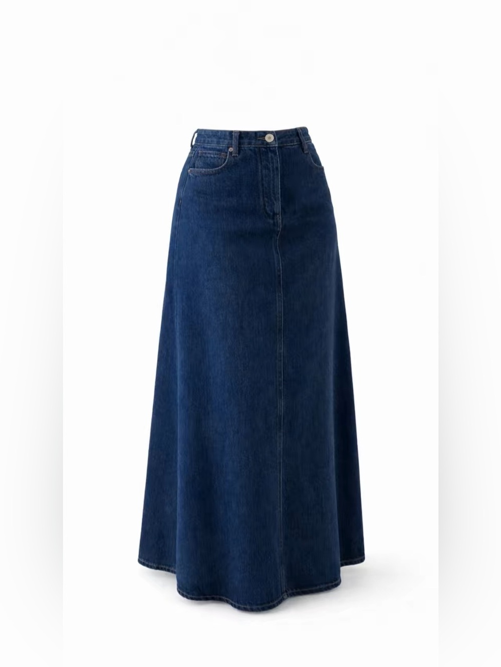 100% Cotton Denim Maxi Skirt Modest A-Line Long Jean Skirt